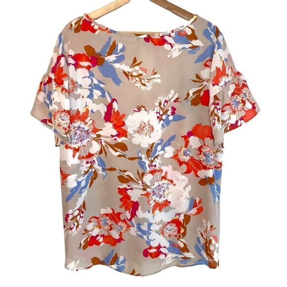 Barr lll Floral Ruffle Sleeve Top - Picture 5 of 7